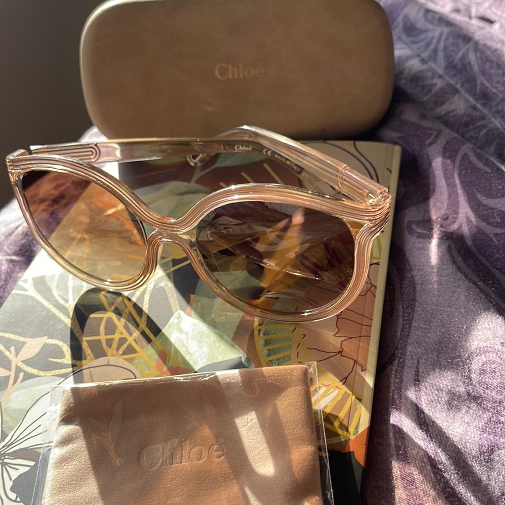 Beige/tan/ earth tone Chloe sunglasses